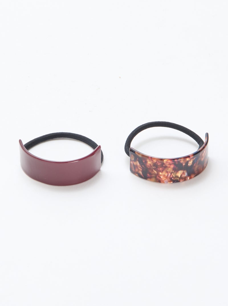 Pack de 2 gomas para el pelo con abalorios Rojo - Kiabi
