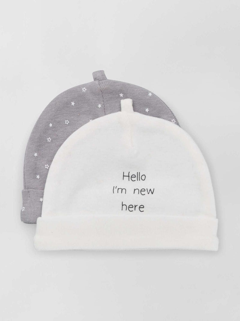 Pack de 2 gorros BLANCO - Kiabi