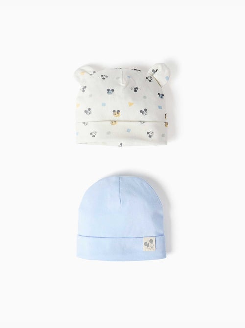 Pack de 2 gorros de algodón con motivo de Mickey - Kiabi