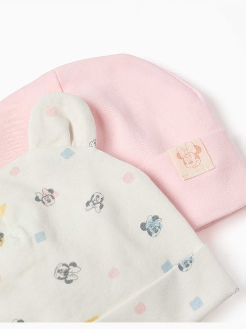 Pack de 2 gorros de algodón con motivo de Minnie - Kiabi Pack de 2 gorros de algodón con motivo de Minnie - Kiabi
