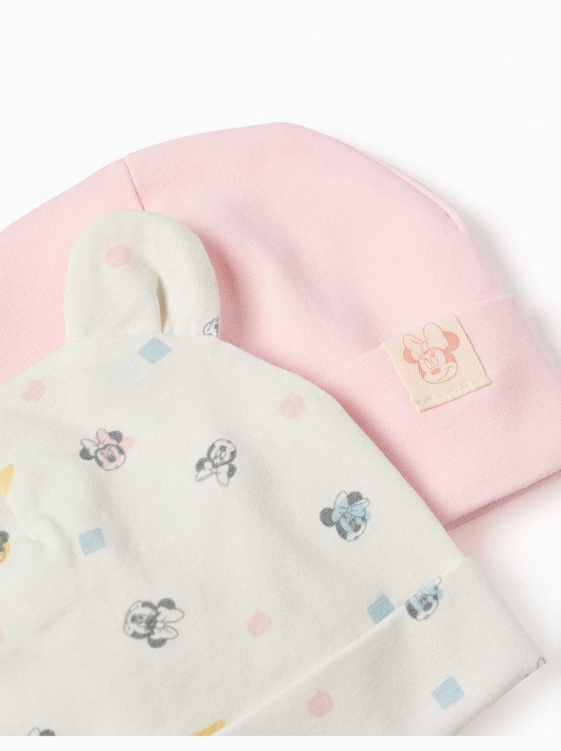 Pack de 2 gorros de algodón con motivo de Minnie Rosa - Kiabi