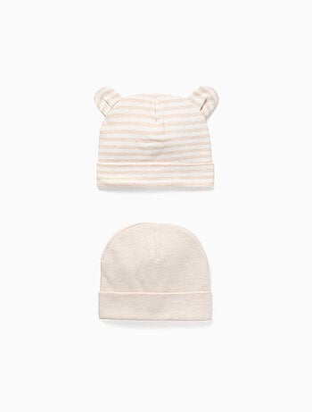 Pack de 2 gorros liso/a rayas