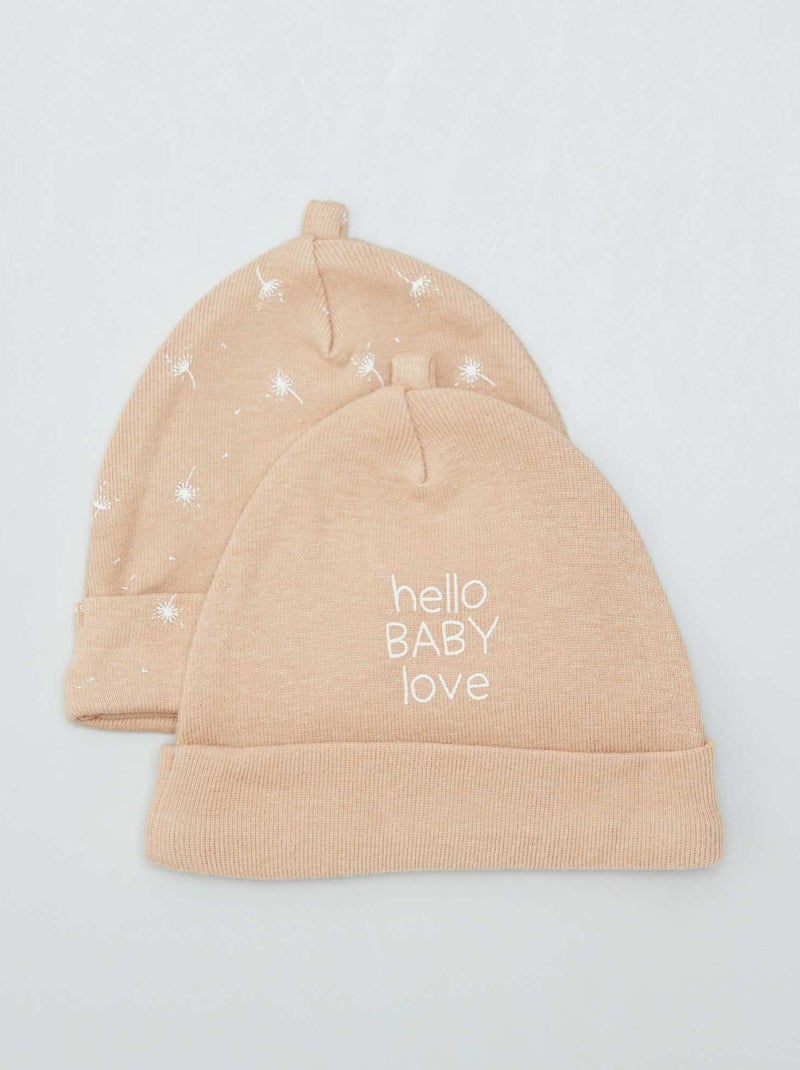 Pack de 2 gorros para recién nacido BEIGE - Kiabi