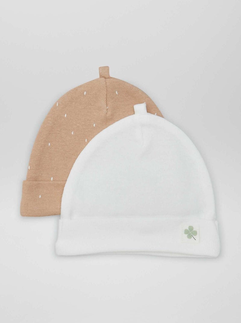 Pack de 2 gorros para recién nacido BEIGE - Kiabi