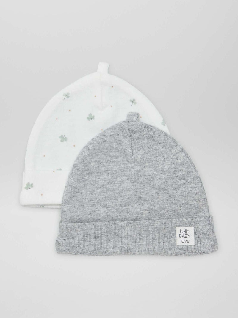 Pack de 2 gorros para recién nacido BLANCO - Kiabi