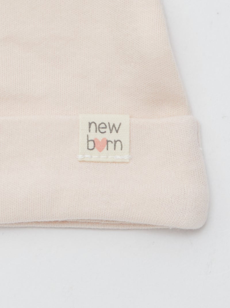 Pack de 2 gorros recién nacido BEIGE - Kiabi