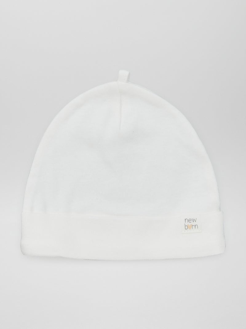 Pack de 2 gorros recién nacido BLANCO - Kiabi