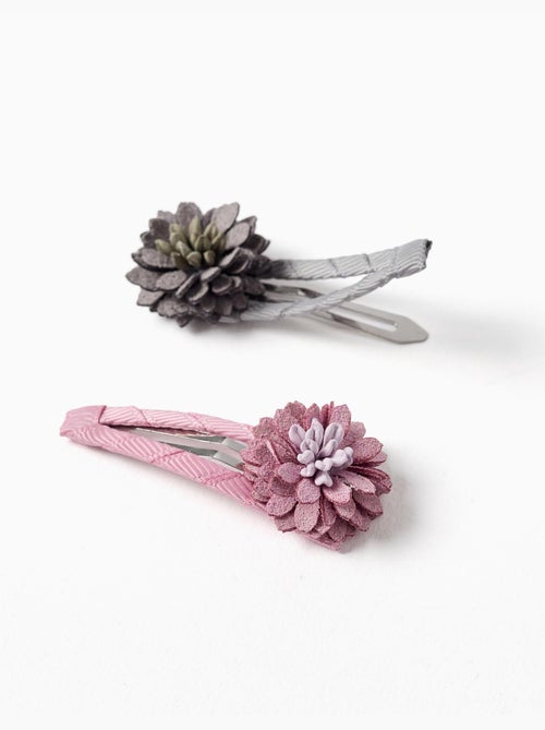 Pack de 2 horquillas con aplique de flor - Kiabi