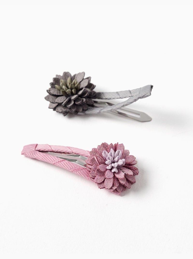 Pack de 2 horquillas con aplique de flor Multicolor - Kiabi