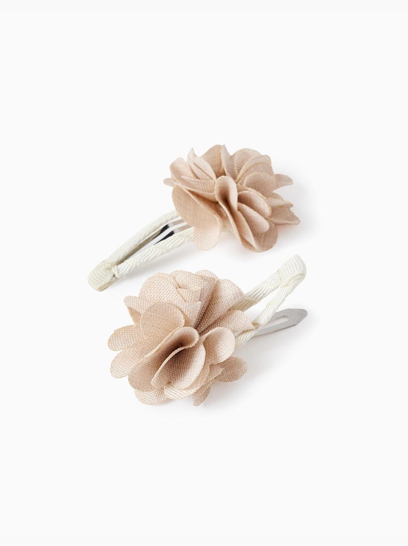 Pack de 2 horquillas con flores 3D Beige - Kiabi