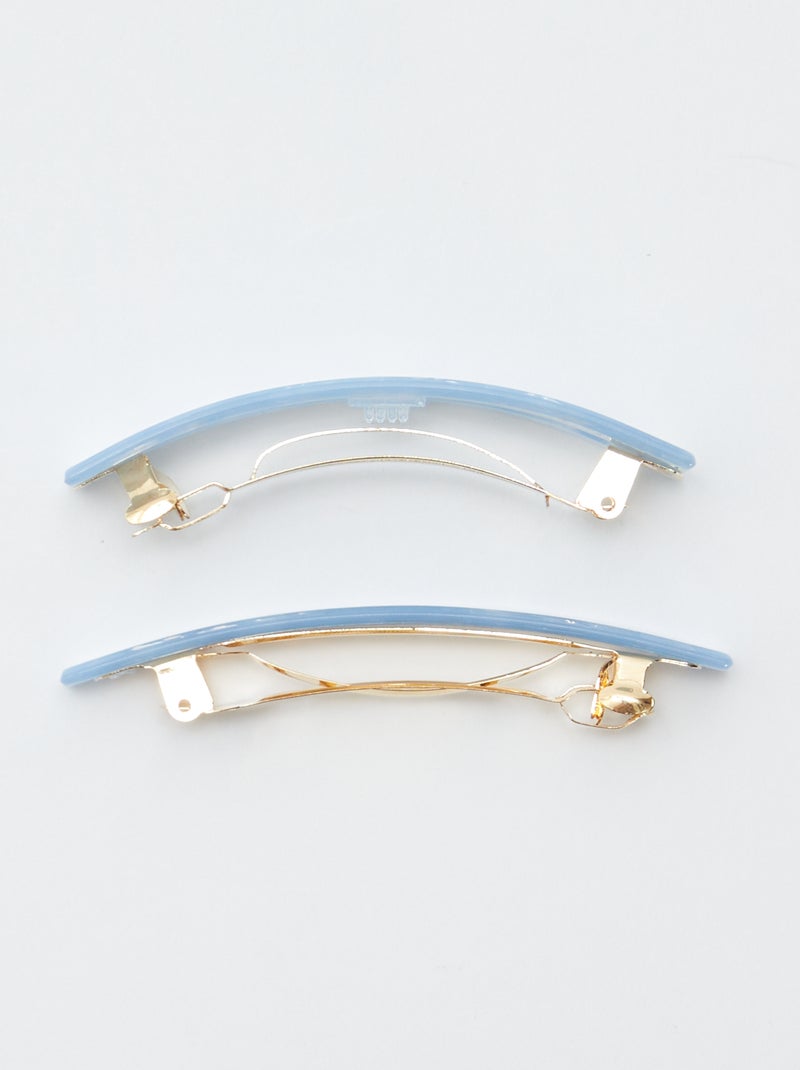 Pack de 2 horquillas efecto marmolado AZUL - Kiabi