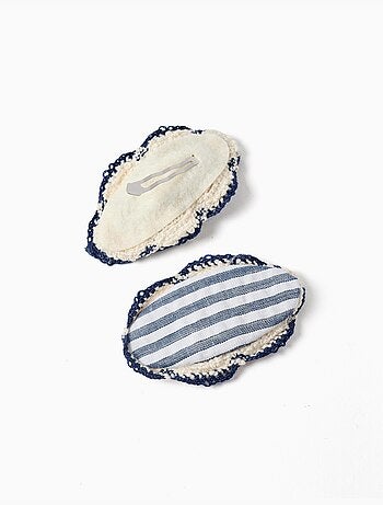 Pack de 2 horquillas ovaladas a rayas