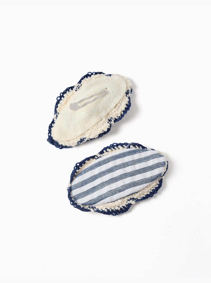 Pack de 2 horquillas ovaladas a rayas Multicolor - Kiabi