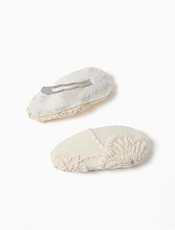 Pack de 2 horquillas ovaladas con bordado