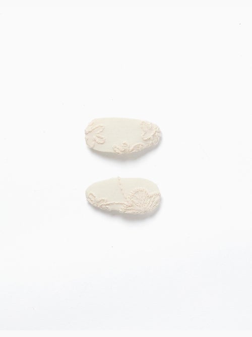 Pack de 2 horquillas ovaladas con bordado - Kiabi Pack de 2 horquillas ovaladas con bordado - Kiabi