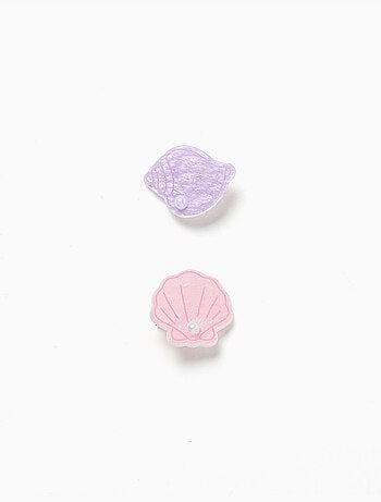 Pack de 2 horquillas para el pelo con conchas y perlas