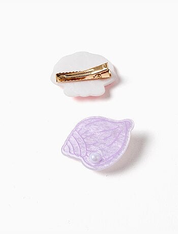 Pack de 2 horquillas para el pelo con conchas y perlas