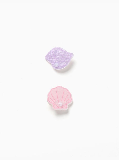 Pack de 2 horquillas para el pelo con conchas y perlas - Kiabi