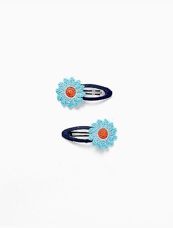 Pack de 2 horquillas para el pelo con flores de ganchillo