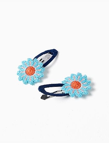 Pack de 2 horquillas para el pelo con flores de ganchillo
