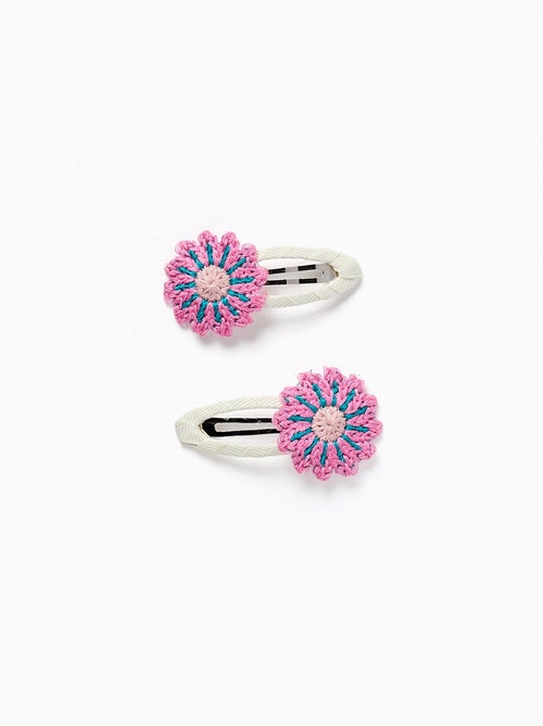 Pack de 2 horquillas para el pelo con flores de ganchillo - Kiabi