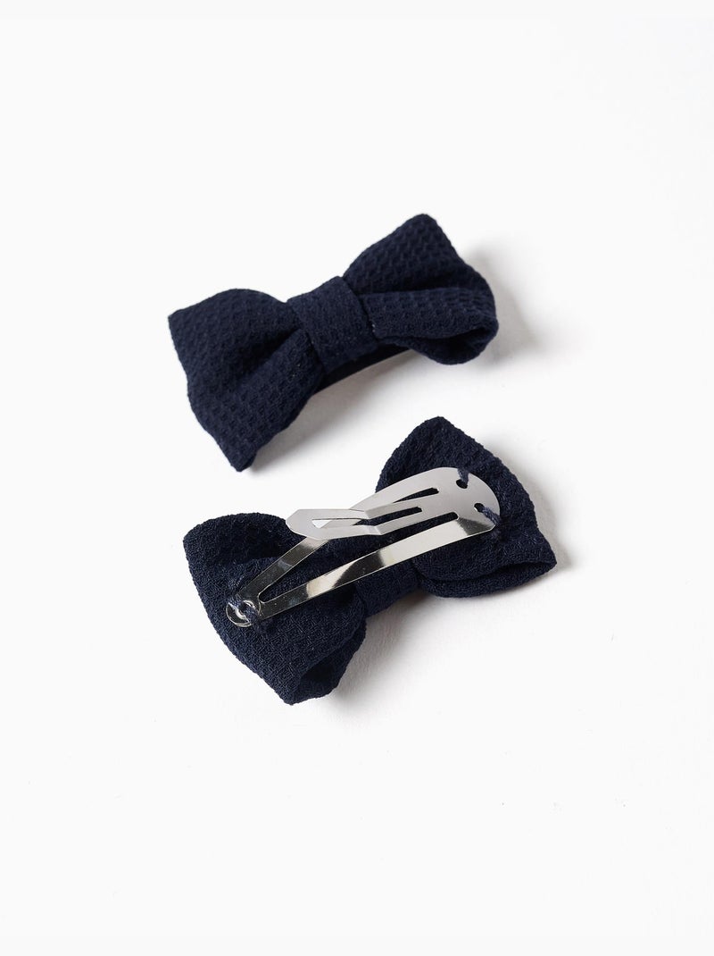 Pack de 2 horquillas para el pelo con lazo Azul marino - Kiabi