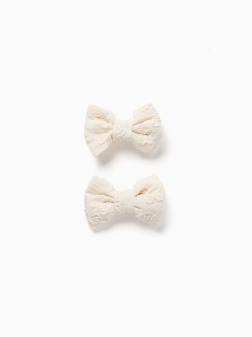 Pack de 2 horquillas para el pelo con lazos y bordado - Kiabi Pack de 2 horquillas para el pelo con lazos y bordado - Kiabi