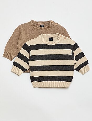 Pack de 2 jerséis de punto compacto