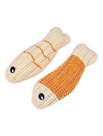 Pack de 2 juguetes de peluche de pez para gato