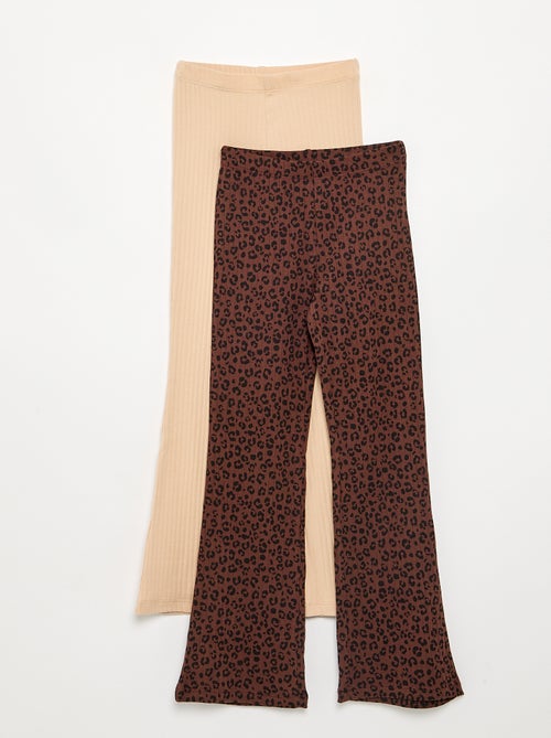 Pack de 2 leggings - 1 liso + 1 estampado - Kiabi