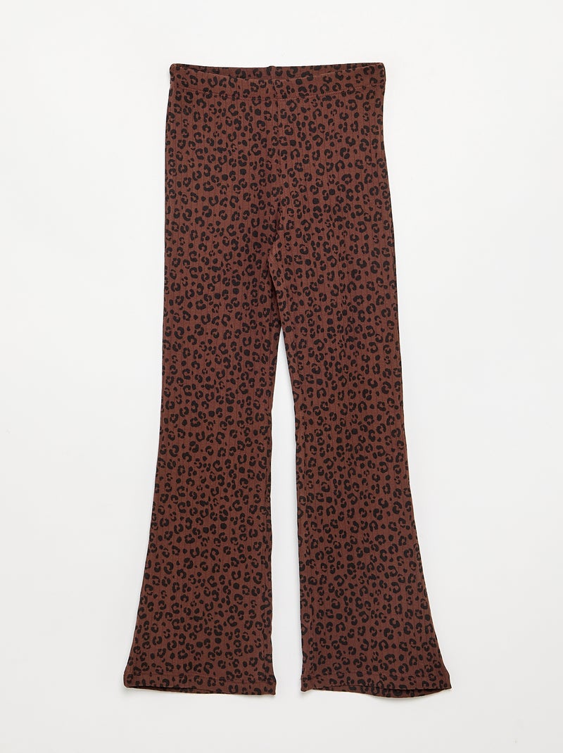 Pack de 2 leggings - 1 liso + 1 estampado Marron - Kiabi