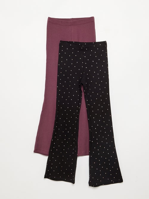Pack de 2 leggings - 1 liso + 1 estampado - Kiabi Pack de 2 leggings - 1 liso + 1 estampado - Kiabi