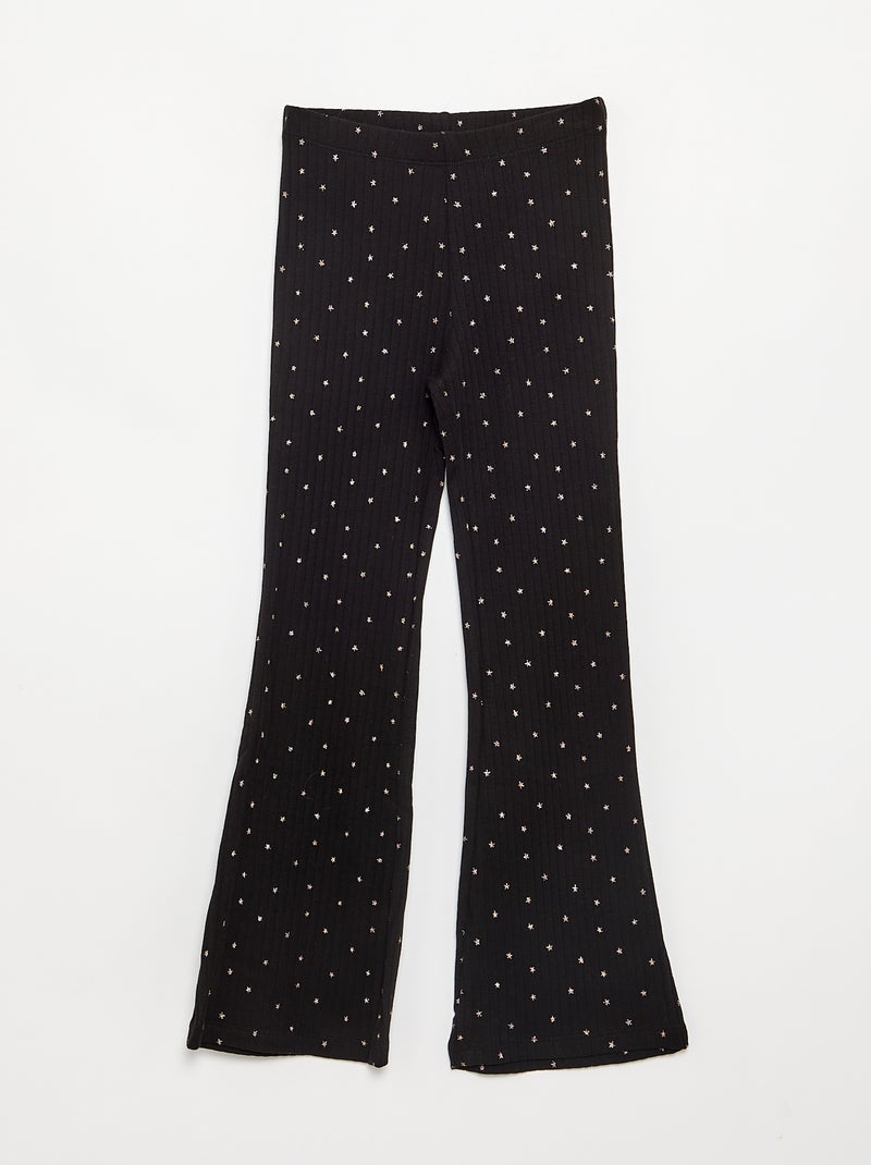 Pack de 2 leggings - 1 liso + 1 estampado Negro - Kiabi