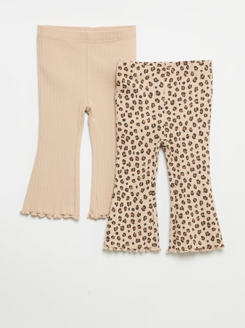 Pack de 2 leggings acampanados - Kiabi Pack de 2 leggings acampanados - Kiabi
