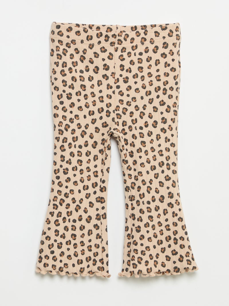 Pack de 2 leggings acampanados Beige - Kiabi