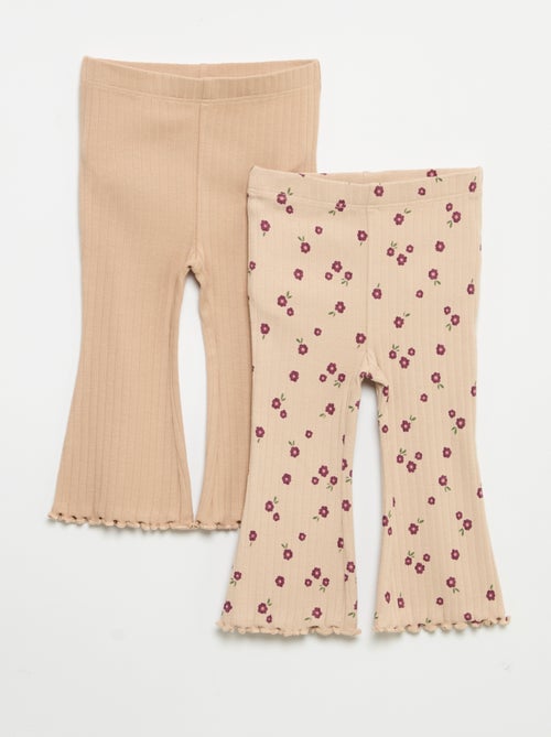 Pack de 2 leggings acampanados - Kiabi Pack de 2 leggings acampanados - Kiabi