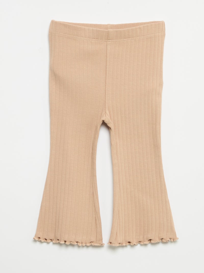 Pack de 2 leggings acampanados Beige - Kiabi