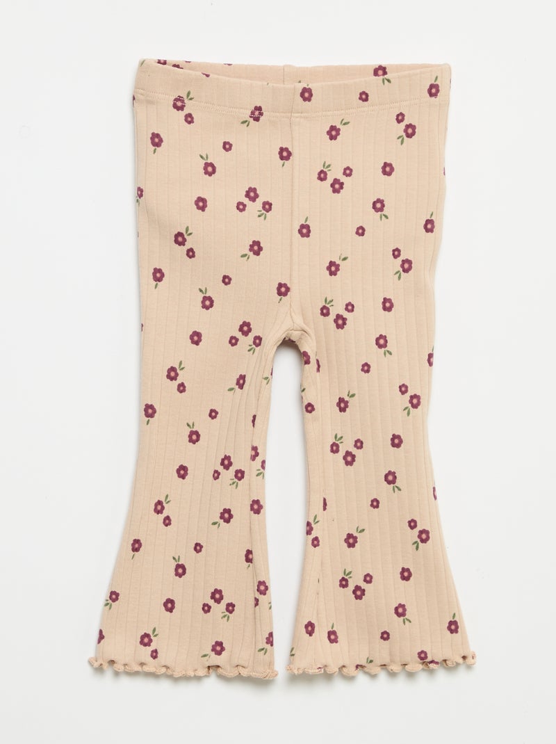 Pack de 2 leggings acampanados Beige - Kiabi