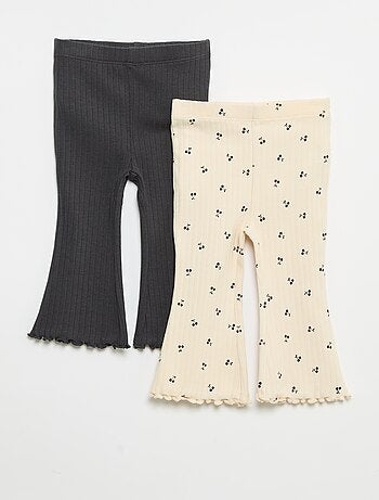 Pack de 2 leggings acampanados