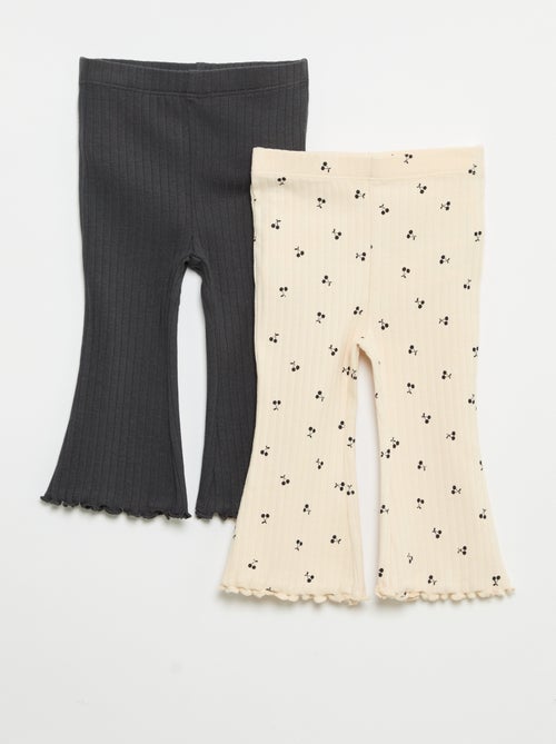 Pack de 2 leggings acampanados - Kiabi Pack de 2 leggings acampanados - Kiabi