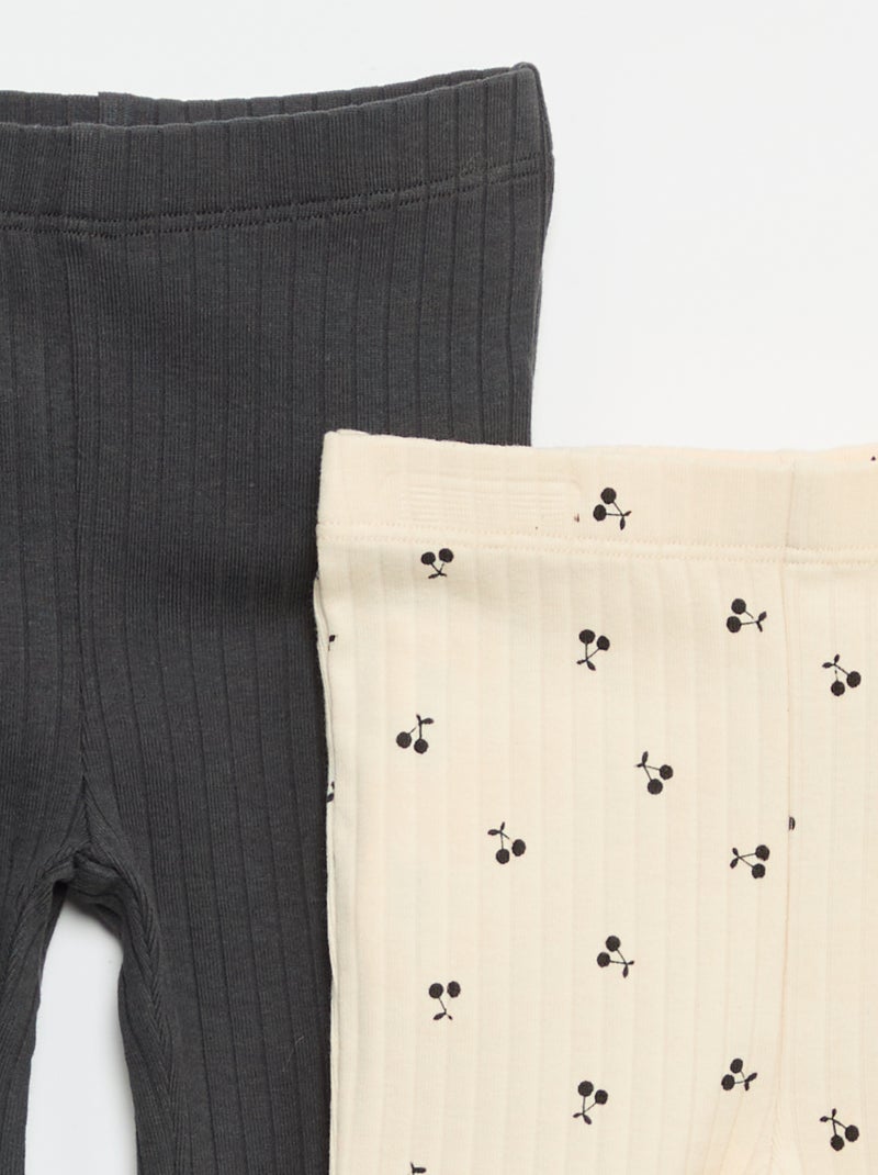 Pack de 2 leggings acampanados Beige - Kiabi