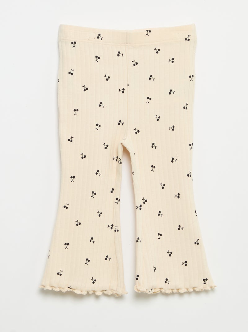 Pack de 2 leggings acampanados Beige - Kiabi