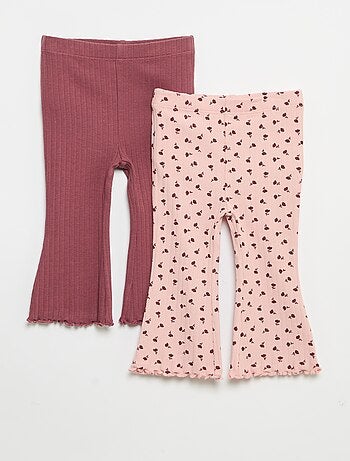 Pack de 2 leggings acampanados