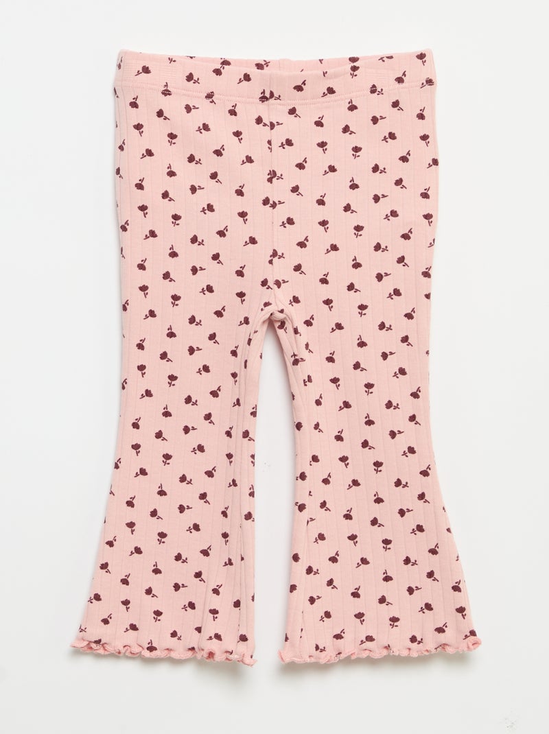 Pack de 2 leggings acampanados Rosa - Kiabi