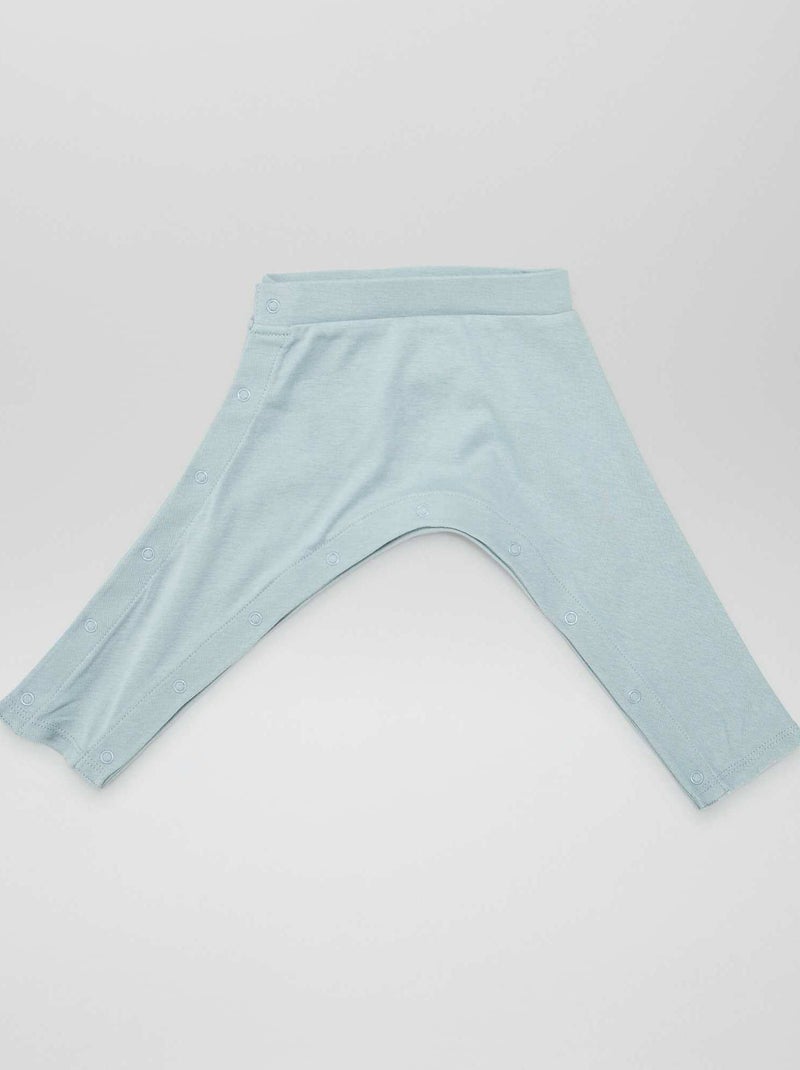 Pack de 2 leggings con botones a presión - colección fácil de poner AZUL - Kiabi