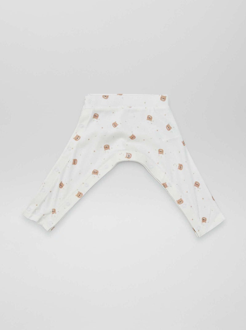 Pack de 2 leggings con botones a presión - colección fácil de poner AZUL - Kiabi
