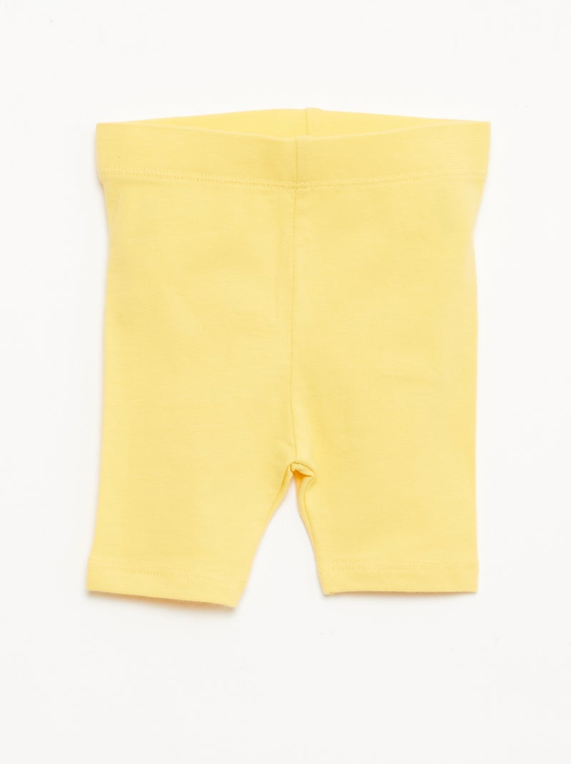 Pack de 2 leggings cortos Amarillo - Kiabi