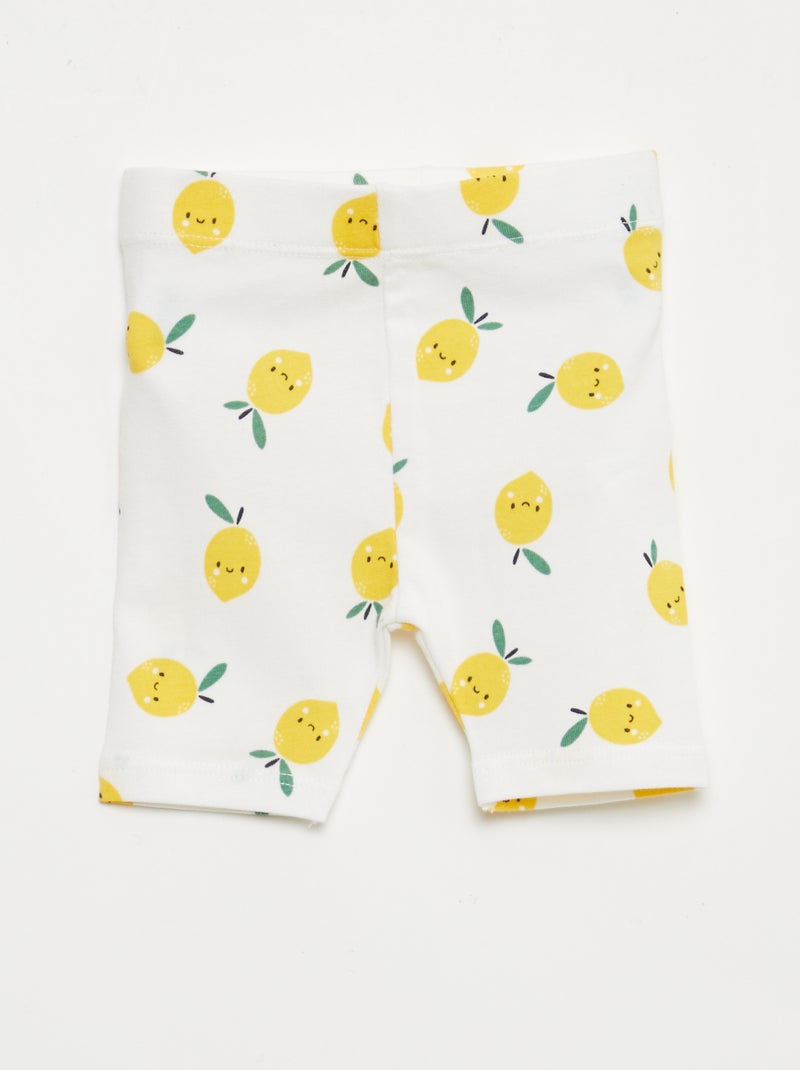 Pack de 2 leggings cortos Amarillo - Kiabi
