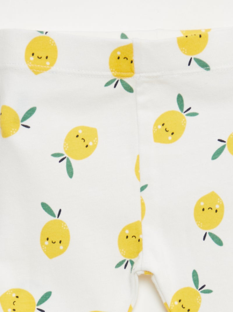 Pack de 2 leggings cortos Amarillo - Kiabi