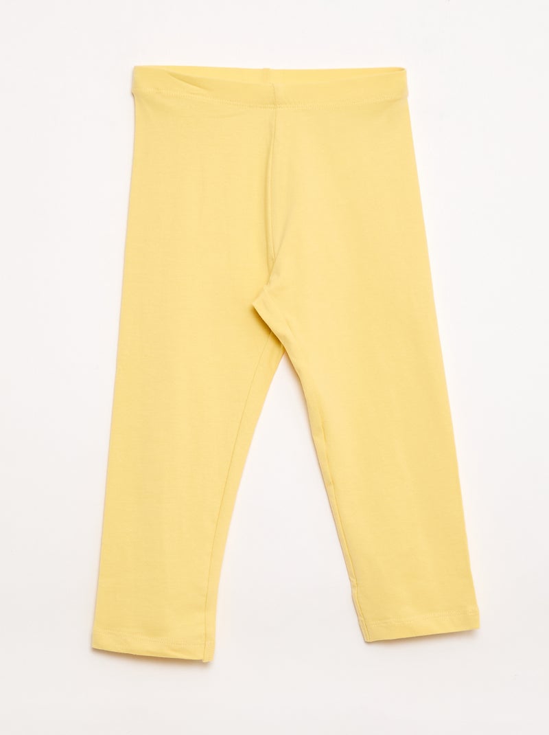 Pack de 2 leggings cortos Amarillo - Kiabi